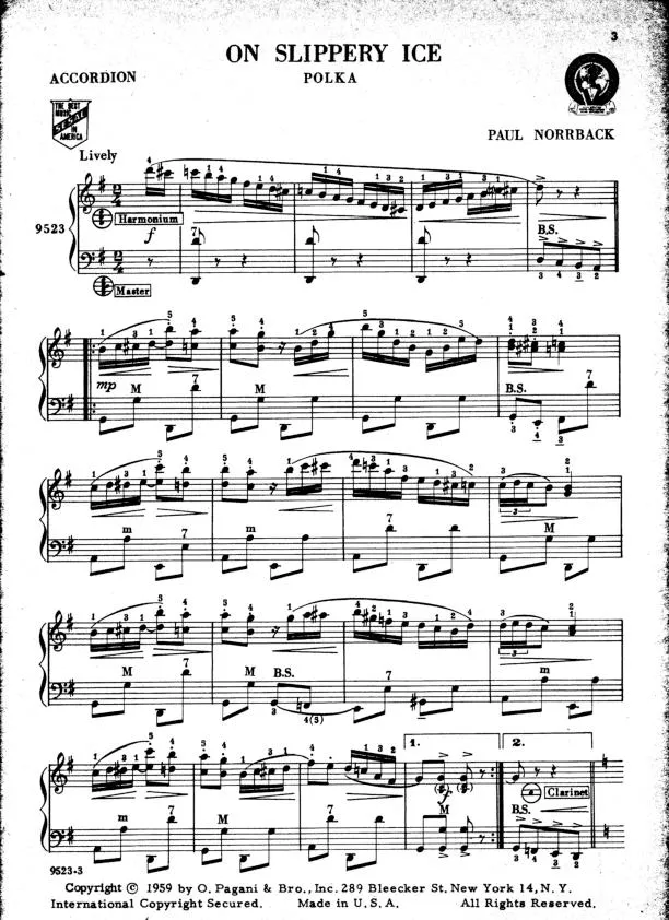 télécharger la partition d'accordéon On Slippery Ice (Polka) au format PDF