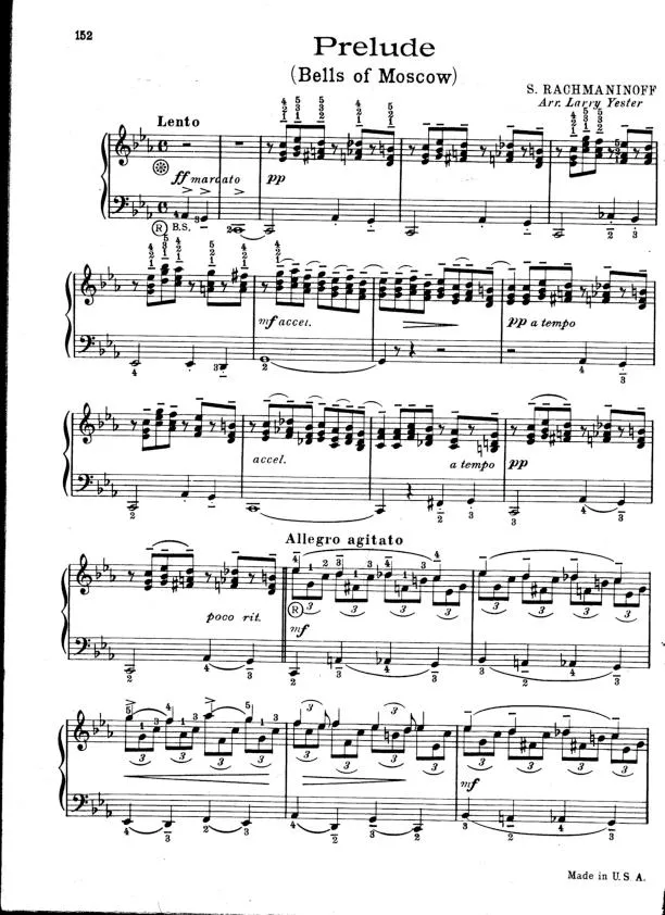 télécharger la partition d'accordéon Prelude (Bells of Moscow) (Arrangement : Larry Yester) au format PDF
