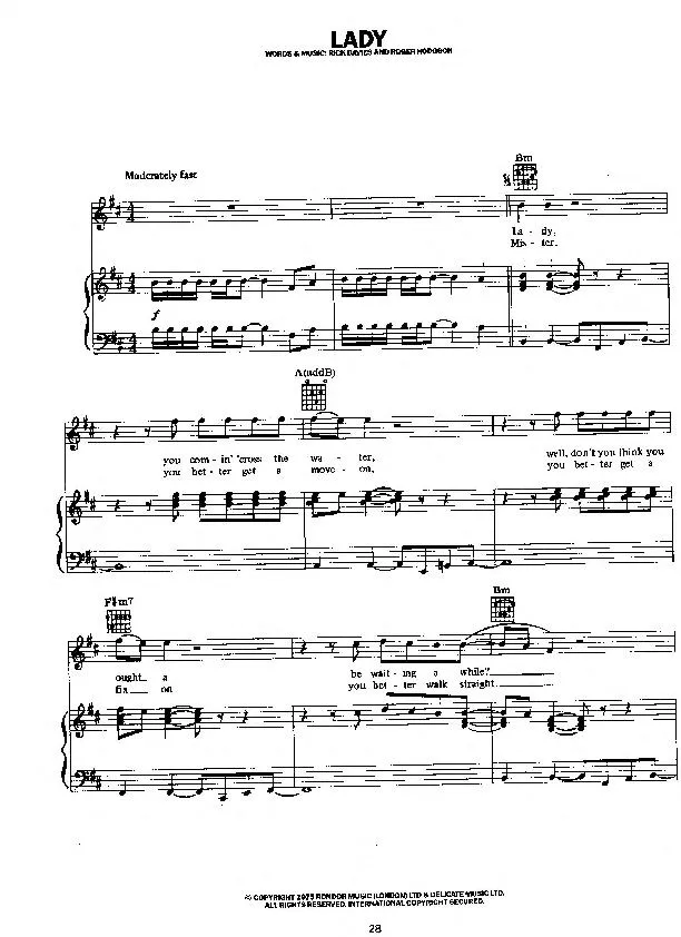 télécharger la partition d'accordéon Lady (Interprètes : Supertramp) (Disco Rock) au format PDF