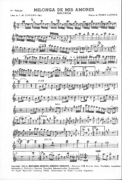 télécharger la partition d'accordéon Milonga de mis Amores (Orchestration) (Tango Milonga) au format PDF
