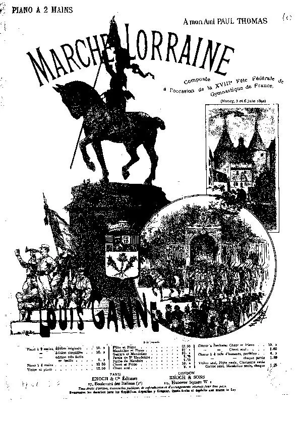 télécharger la partition d'accordéon Marche Lorraine (Piano) au format PDF