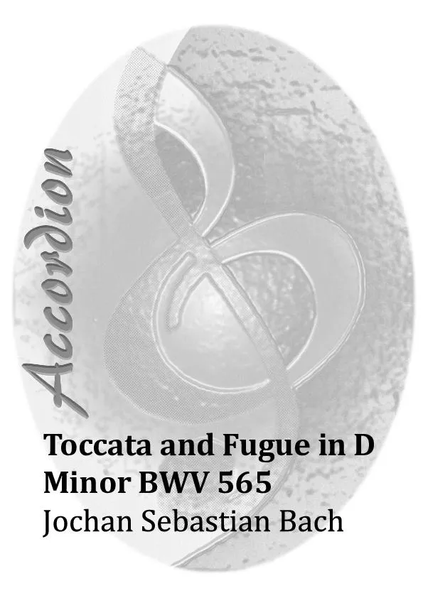 télécharger la partition d'accordéon Toccata and Fugue in D Minor BWA 565 / Jochan Sebastian Bach (Accordéon) au format PDF
