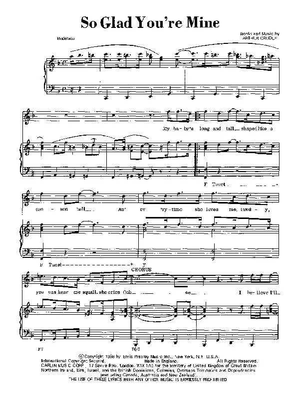 télécharger la partition d'accordéon So glad you're mine (Chant : Elvis Presley) (Swing Madison) au format PDF