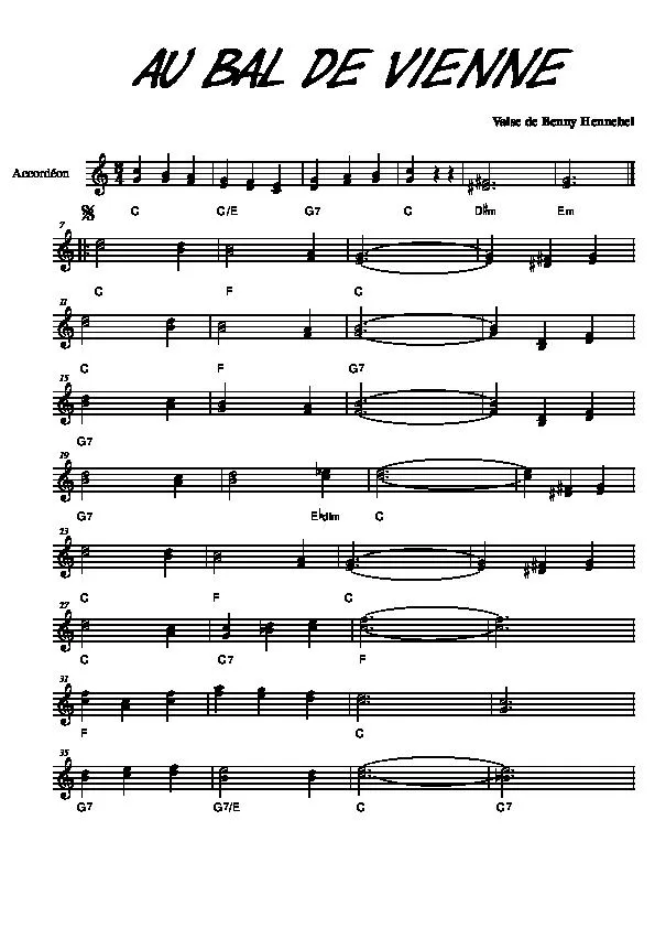 télécharger la partition d'accordéon Au bal de Vienne (Valse) au format PDF
