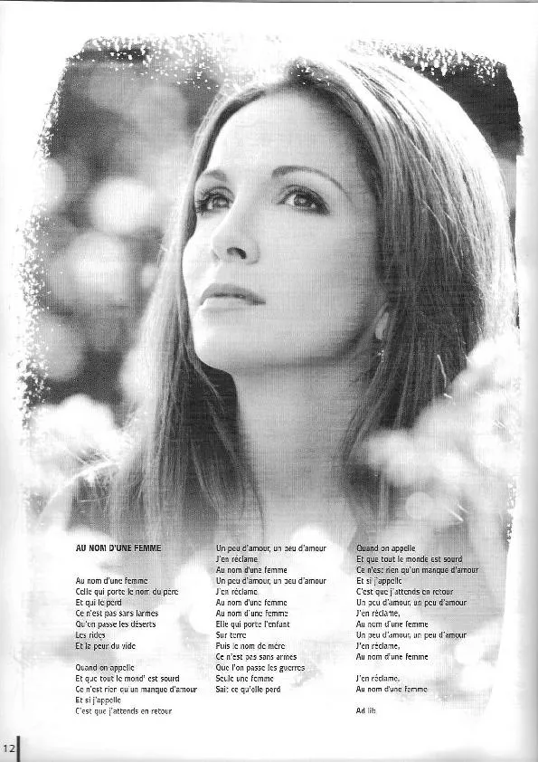 télécharger la partition d'accordéon Au nom d'une femme (Chant : Hélène Ségara) (Slow) au format PDF