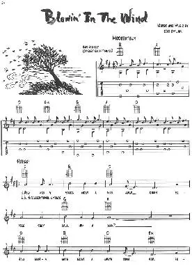 télécharger la partition d'accordéon Blowin' in the wind (Chant :  Peter & Paul & Mary) (Rumba) au format PDF