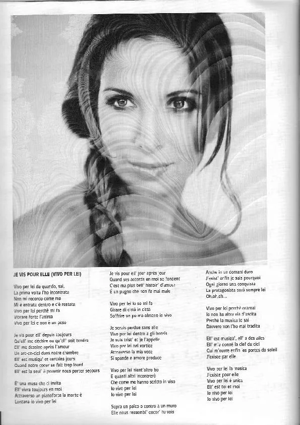 télécharger la partition d'accordéon Je vis pour elle (Vivo per lei) (Chant : Hélène Ségara) (Slow) au format PDF