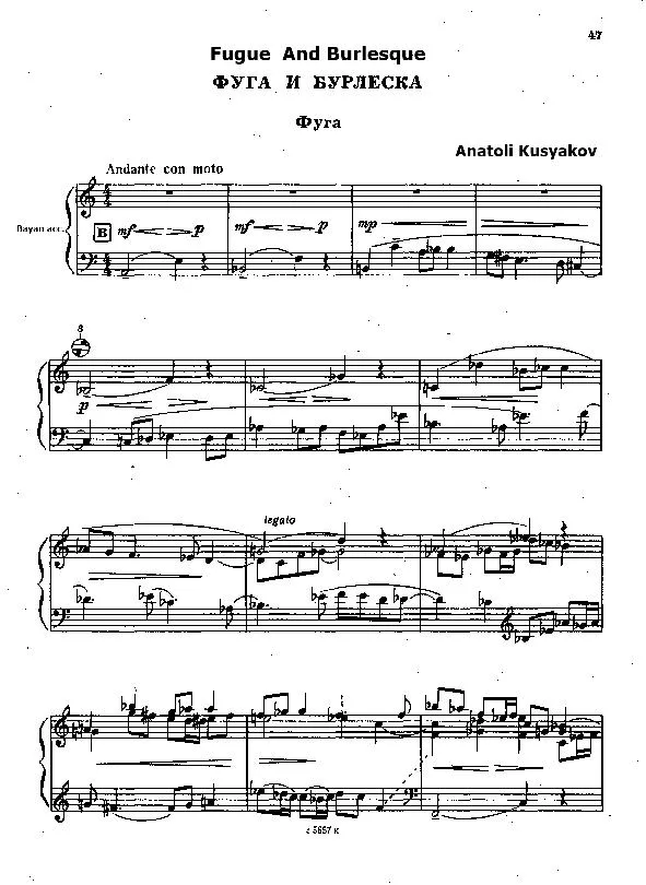 télécharger la partition d'accordéon Fugue and Burlesque (Bayan / Accordéon) au format PDF
