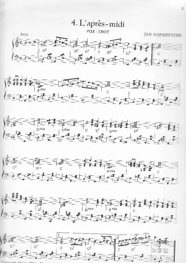 télécharger la partition d'accordéon L'apres-midi (Fox Trot) au format PDF
