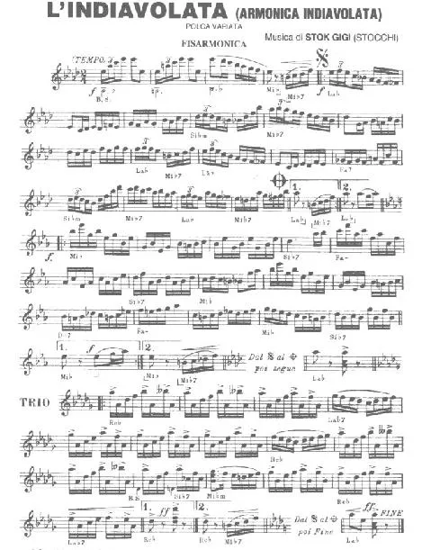 télécharger la partition d'accordéon L'indiavolata (L'endiablée) (Polka) au format PDF