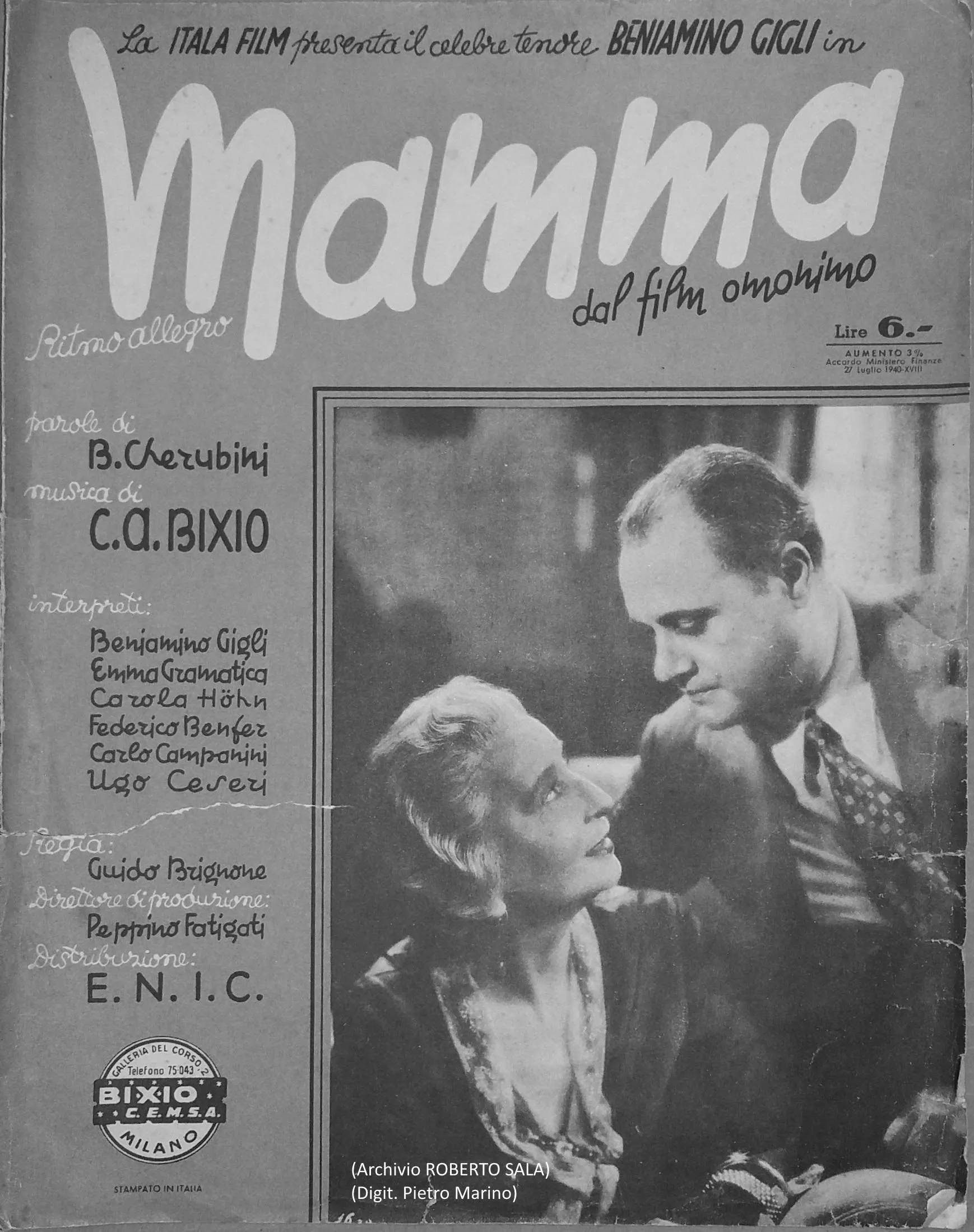 télécharger la partition d'accordéon Mamma (Du Film : Omonimo) (Ritmo Allegro) au format PDF