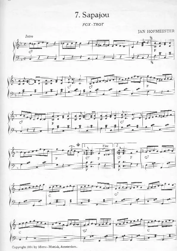 télécharger la partition d'accordéon Sapajou (Fox Trot) au format PDF
