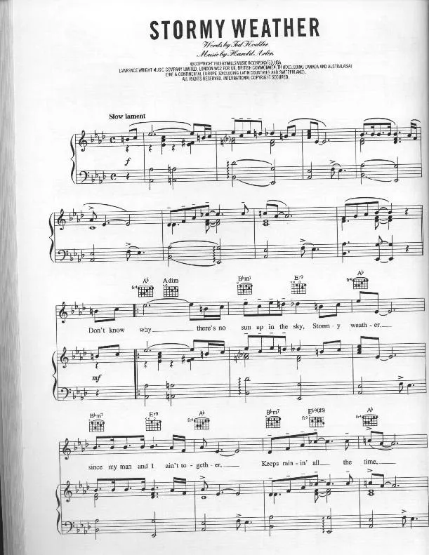 télécharger la partition d'accordéon Stormy Weather (Chant : Billie Holiday) au format PDF