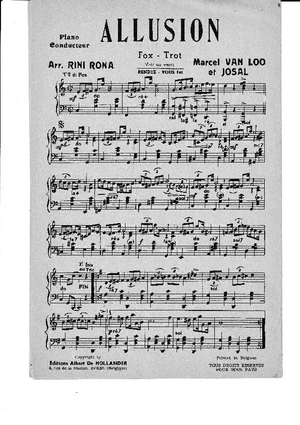 télécharger la partition d'accordéon Allusion (Arrangement : Rini Rona) (Fox Trot) au format PDF