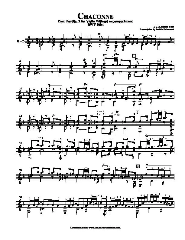 télécharger la partition d'accordéon Chaconne (From Partita II for Violin without Accompaniment BWV 1004 (Transcription by Rodolfo Betancourt) au format PDF