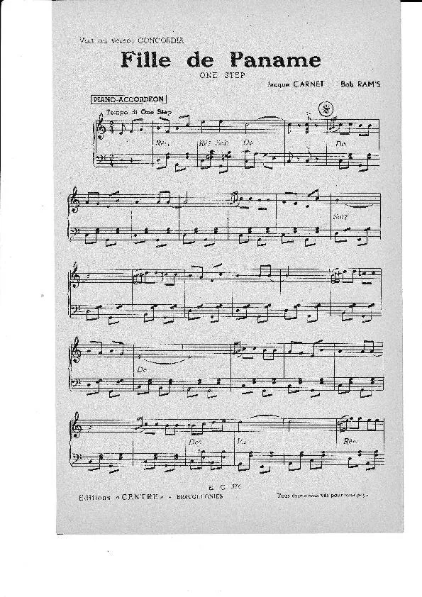 télécharger la partition d'accordéon Fille de Paname (Orchestration) (One Step) au format PDF