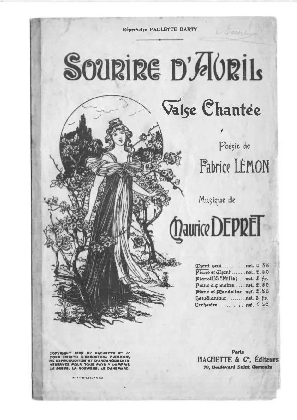télécharger la partition d'accordéon Sourire d'avril (Répertoire : Paulette Darty) (Valse Chantée) au format PDF