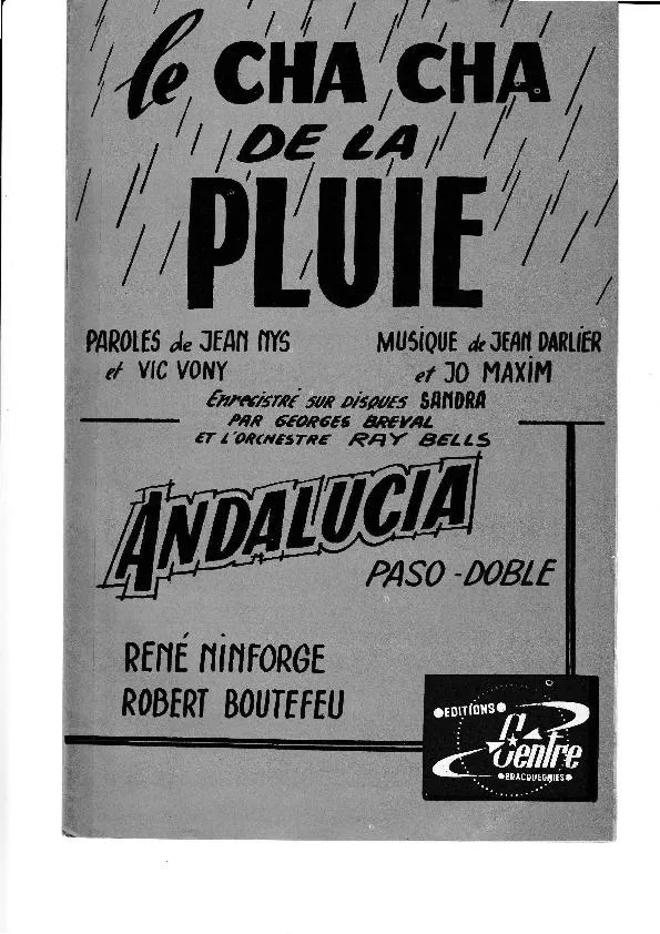 télécharger la partition d'accordéon Le Cha Cha de la pluie (Orchestration) au format PDF