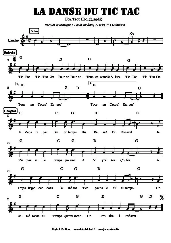 télécharger la partition d'accordéon La danse du Tic Tac (Fox Trot) au format PDF