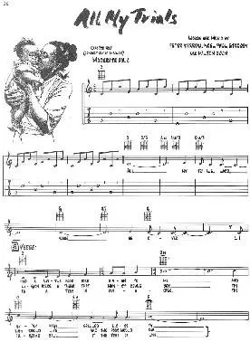 télécharger la partition d'accordéon All my trials (Chant : Peter & Paul & Mary) (Slow) au format PDF