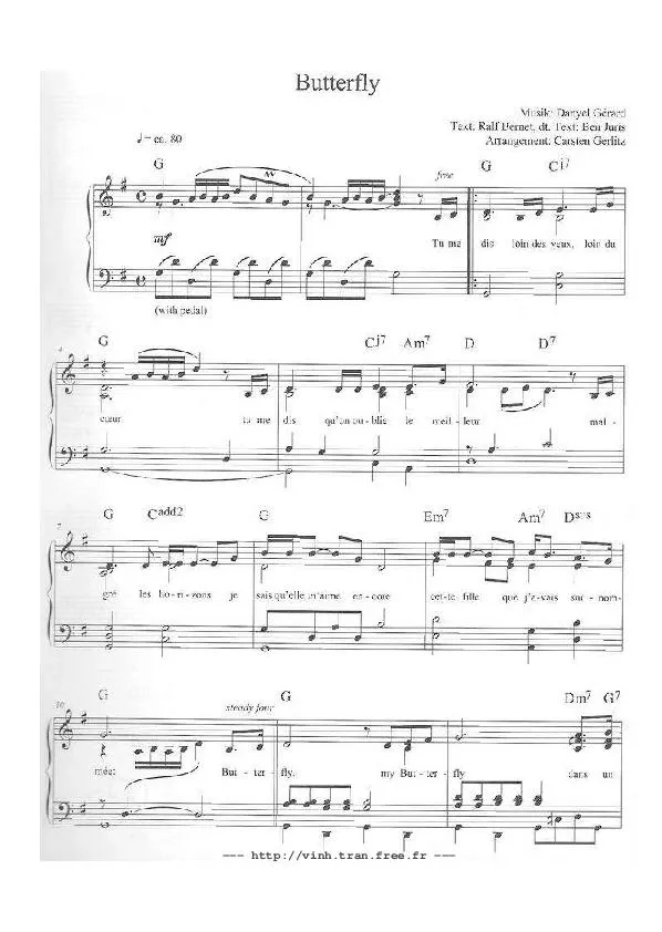 télécharger la partition d'accordéon Butterfly (Arrangement : Carsten Gerlitz) au format PDF