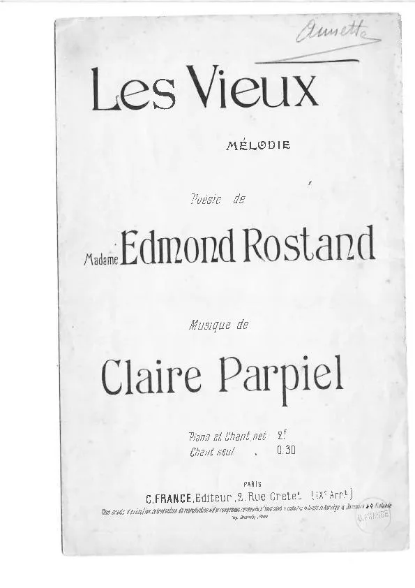 télécharger la partition d'accordéon Les Vieux (Mélodie) au format PDF