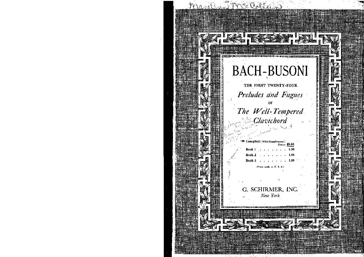 télécharger la partition d'accordéon Bach-Busoni : The  First Twenty-Four Preludes and Fugues of The Well-Tempered Clavichord au format PDF