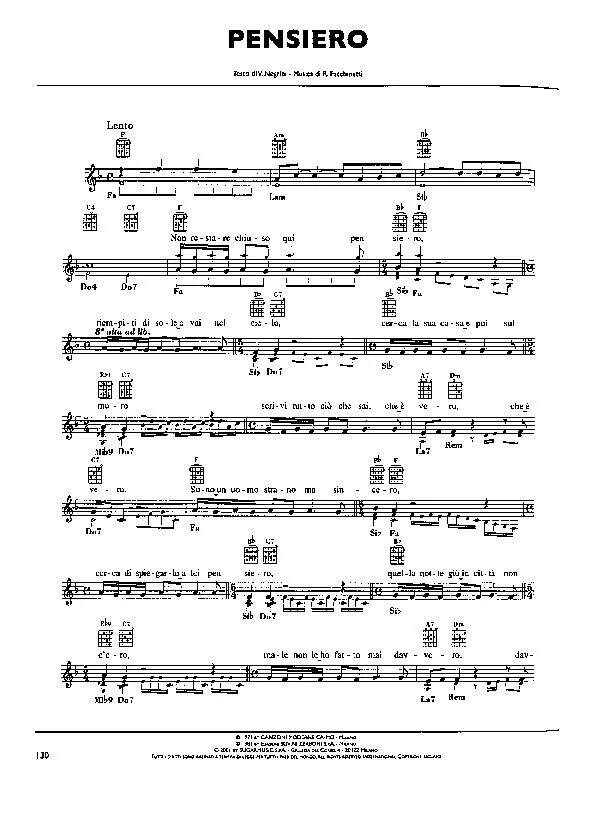 télécharger la partition d'accordéon Pensiero (Chant : Pooh) (Slow) au format PDF