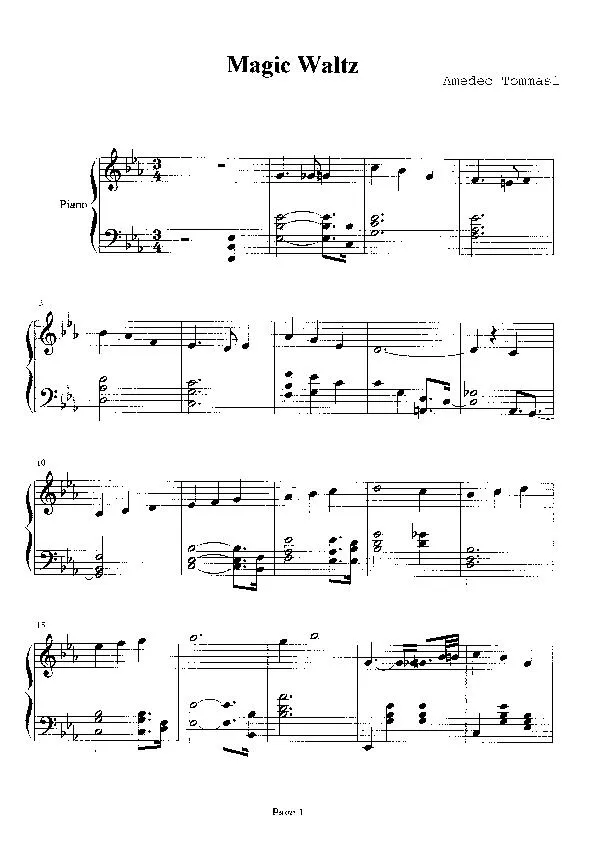 télécharger la partition d'accordéon Magic Waltz (Piano) au format PDF
