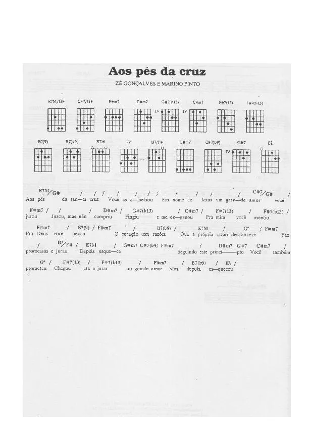 télécharger la partition d'accordéon Aos pés da cruz (Chant : João Gilberto) (Bossa Nova) au format PDF