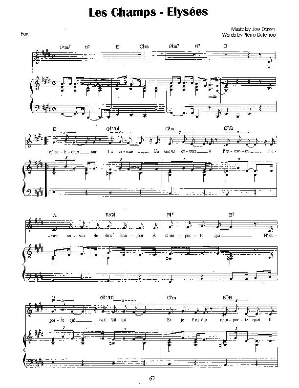 télécharger la partition d'accordéon Aux Champs Elysées (Chant : Joe Dassin) (Slow Fox) au format PDF