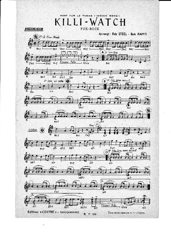 télécharger la partition d'accordéon Killi Watch (Orchestration) (Fox-Rock) au format PDF