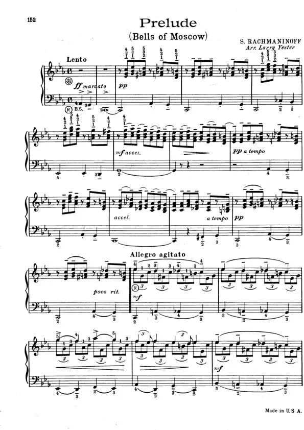 télécharger la partition d'accordéon Prelude (The Bells of Moscow) (Arrangement : Larry Yester) au format PDF