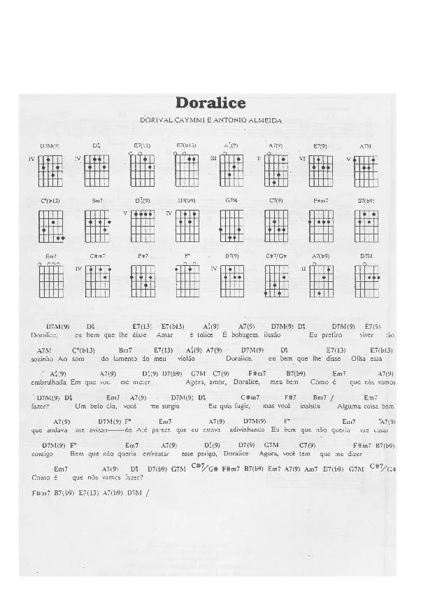télécharger la partition d'accordéon Doralice (Interprètes : João Gilberto & Stan Getz) (Bossa Nova) au format PDF