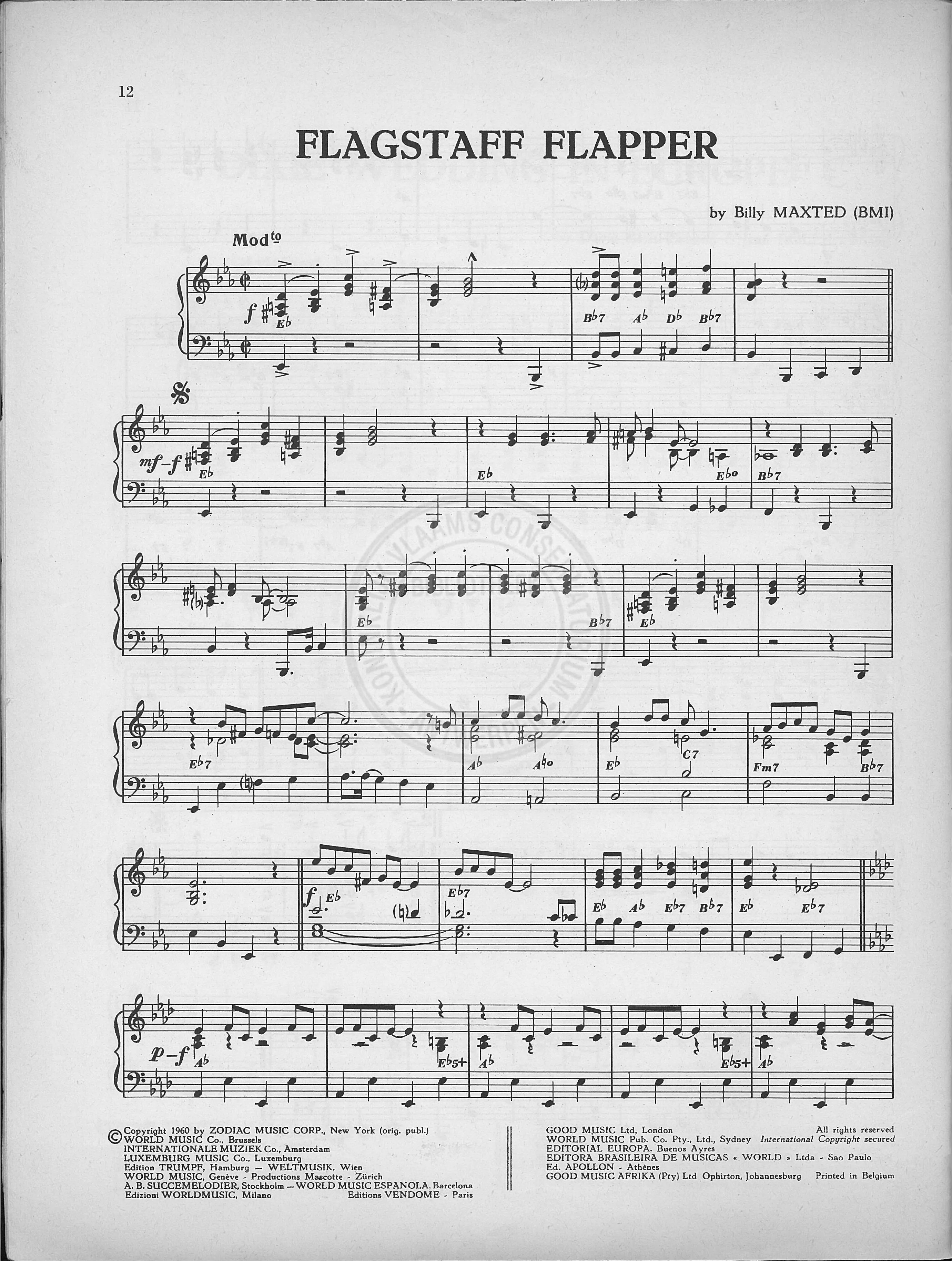 télécharger la partition d'accordéon Flagstaff flapper (Marche Dixie) au format PDF