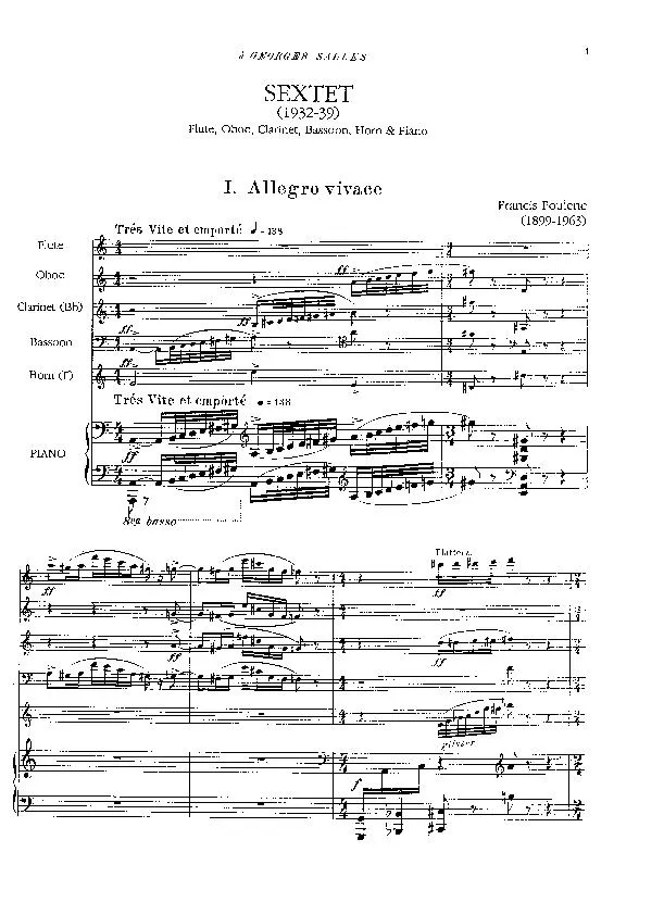 télécharger la partition d'accordéon Sextet (Flute / Oboe / Clarinet / Basson / Horn / and Piano) au format PDF