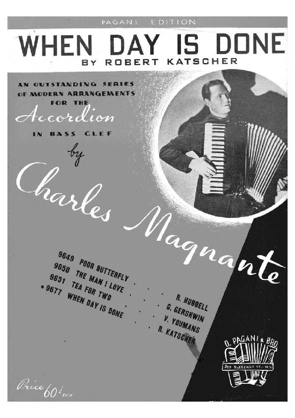 télécharger la partition d'accordéon When day is done (Arrangement pour Accordéon : Charles Magnante) au format PDF