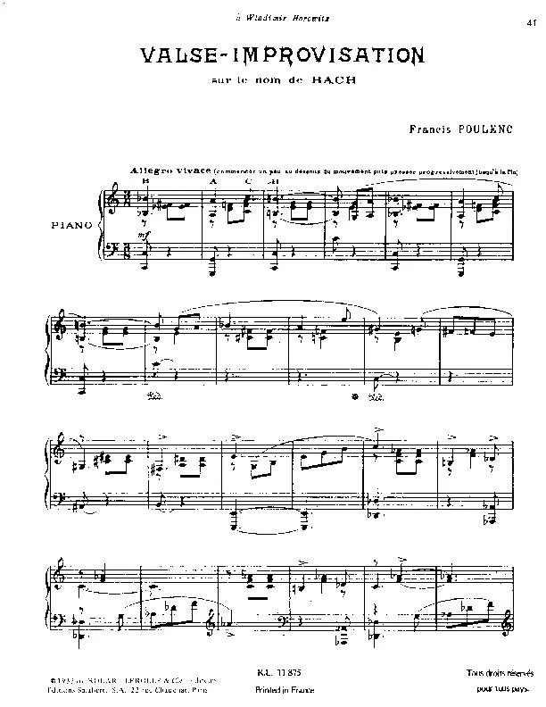 télécharger la partition d'accordéon Valse Improvisation (Sur le nom de Bach) (Interprétation for piano : Vladimir Horowits) au format PDF