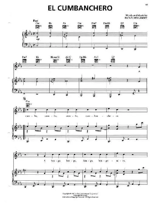 télécharger la partition d'accordéon El Cumbanchero (Rumba Guaracha) au format PDF