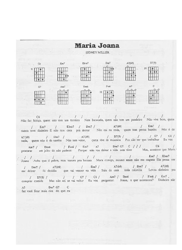 télécharger la partition d'accordéon Maria Joana (Bossa Nova) au format PDF