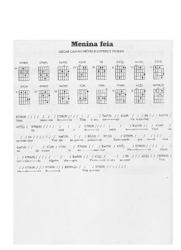 télécharger la partition d'accordéon Menina feia (Chant : Altamiro Carrilho) (Bossa Nova) au format PDF