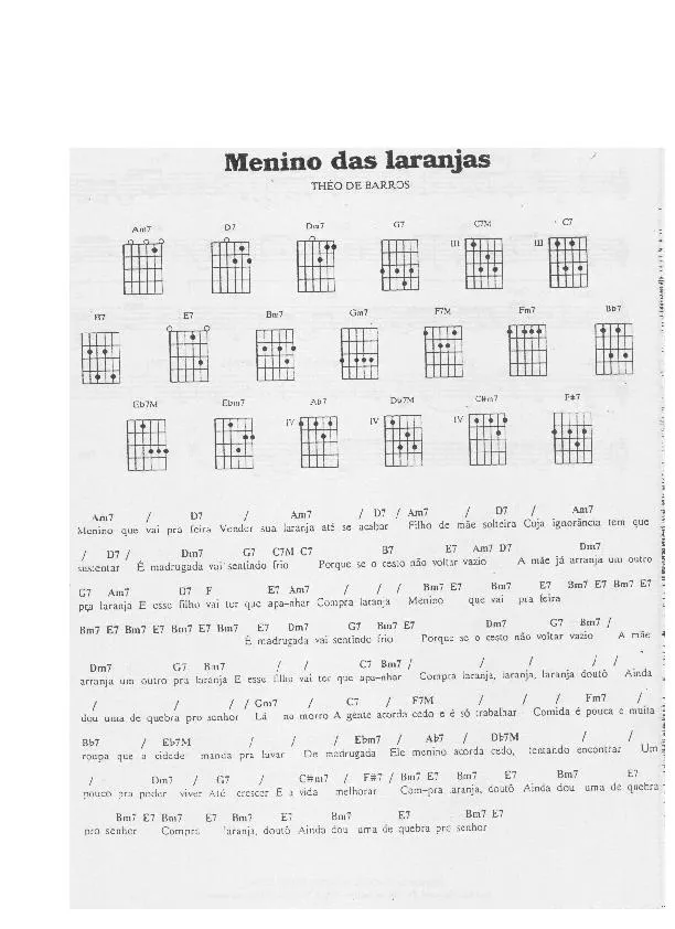 télécharger la partition d'accordéon Menino das laranjas (Chant : Elis Regina) (Fast Bossa) au format PDF