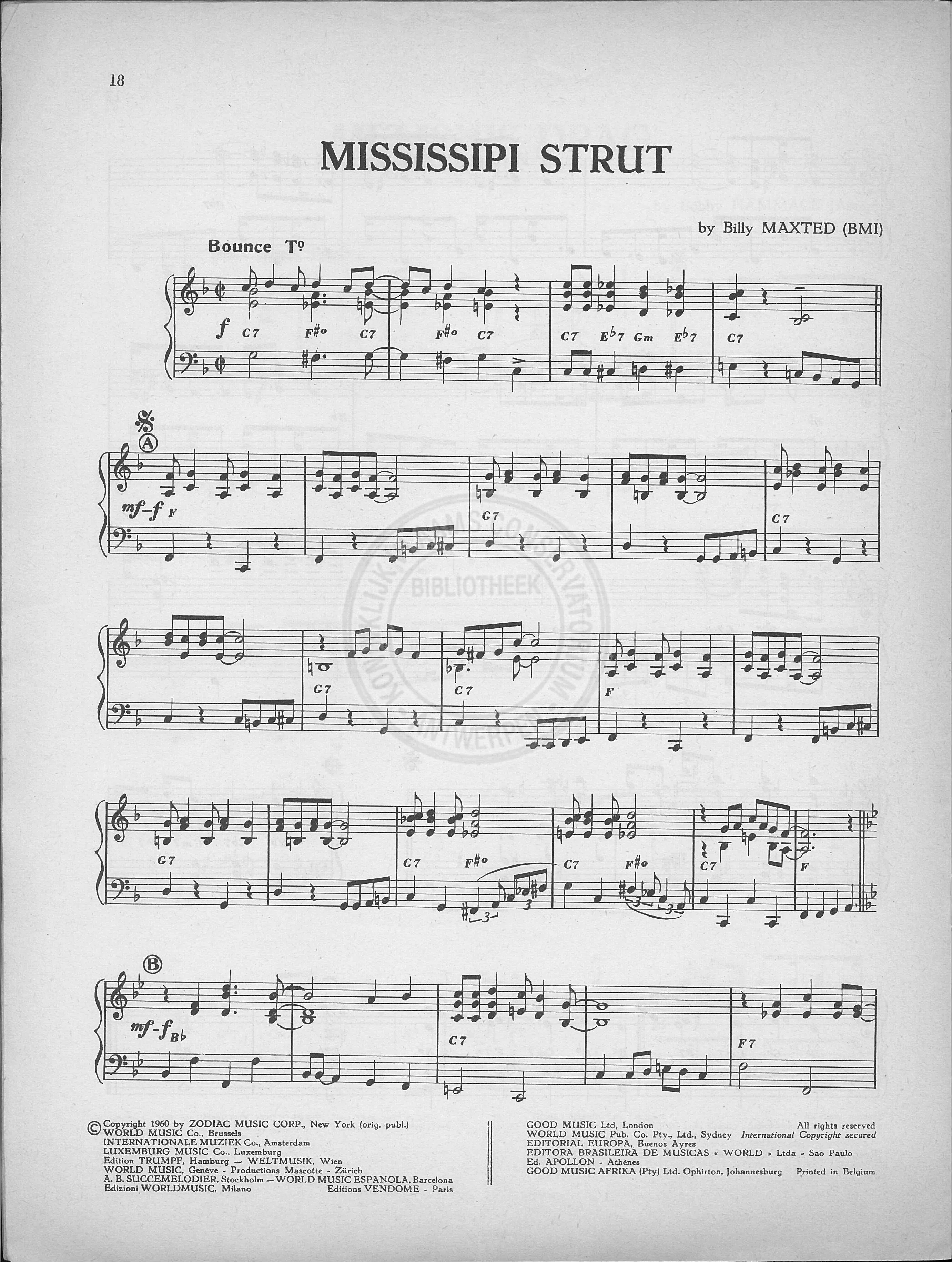télécharger la partition d'accordéon Mississipi strut (Bounce) au format PDF