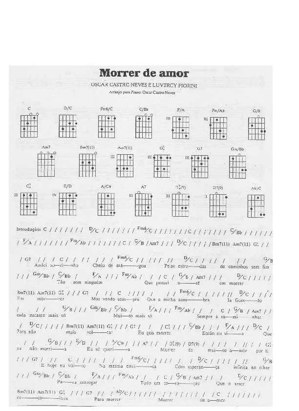 télécharger la partition d'accordéon Morrer de amor (Chant : Jota Quest) (Bossa Nova) au format PDF