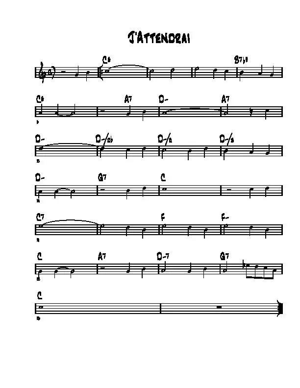 télécharger la partition d'accordéon J'attendrai (Chant : Dalida / Rodolphe Orane) (Relevé) au format PDF