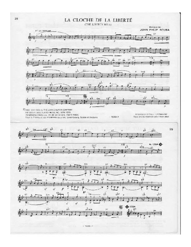 télécharger la partition d'accordéon La cloche de la liberté (The liberty bell) (Marche) au format PDF