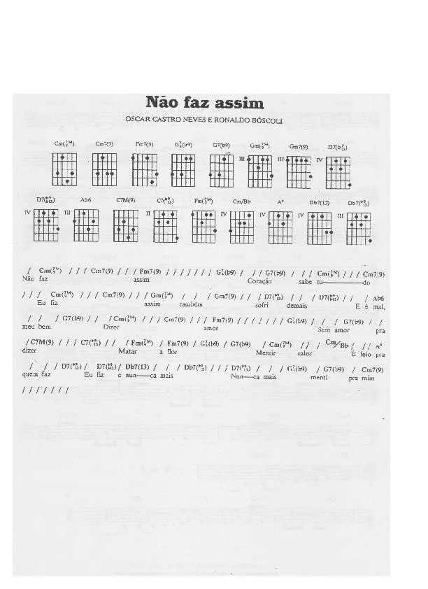 télécharger la partition d'accordéon Não faz assim (Chant : Wanda Sá) (Bossa Nova) au format PDF