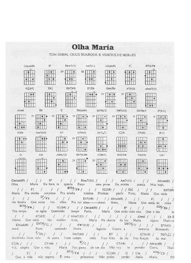 télécharger la partition d'accordéon Olha Maria (Chant : Milton Nascimento) (Slow) au format PDF
