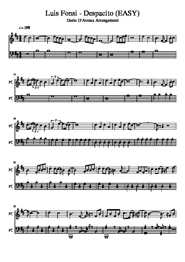 télécharger la partition d'accordéon Despacito (Arrangement : Dario d'Aversa) au format PDF