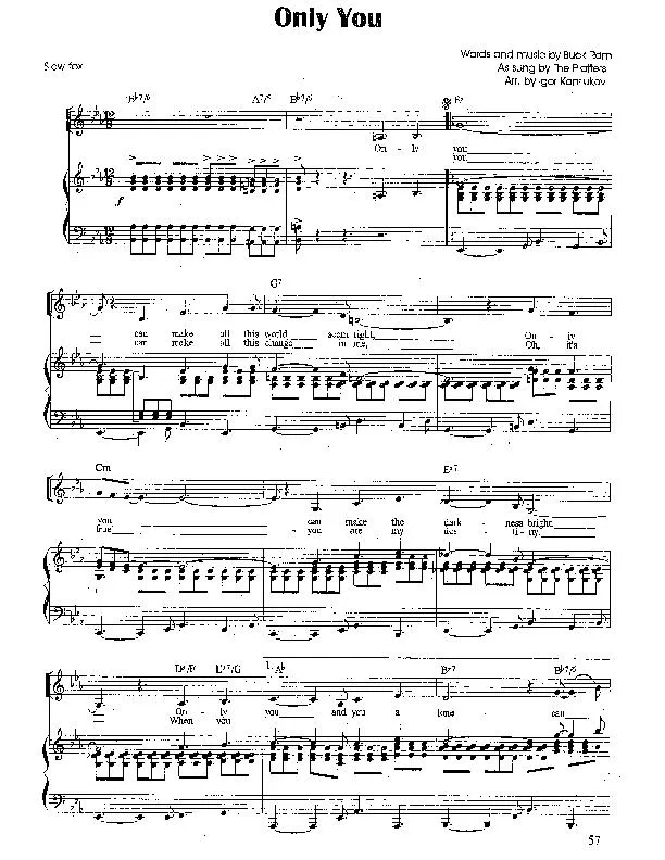 télécharger la partition d'accordéon Only you (Interprètes : The Platters) (Arrangement : Igor Kantiukov) (Slow Rock) au format PDF